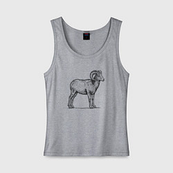 Женская майка Баран сбоку