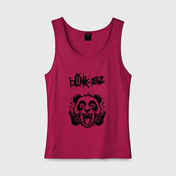 Майка женская хлопок Blink 182 - rock panda, цвет: маджента