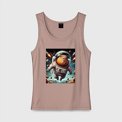 Женская майка Capybara is a brave cosmonaut