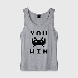 Майка женская хлопок You win, цвет: меланж