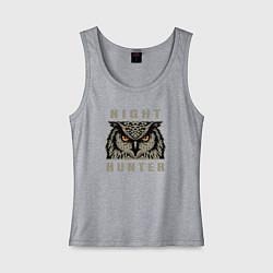 Майка женская хлопок Night hunter, цвет: меланж