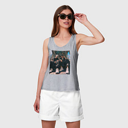 Майка женская хлопок Магическая битва Сатору Годзё Маг особого ранга, цвет: меланж — фото 2