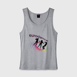 Майка женская хлопок Танцы евродэнс дискотека, цвет: меланж