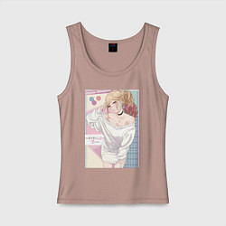 Майка женская хлопок Марин Китагава косплей, цвет: пыльно-розовый