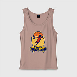 Майка женская хлопок Champion basketball, цвет: пыльно-розовый