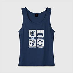 Майка женская хлопок День археолога, цвет: тёмно-синий