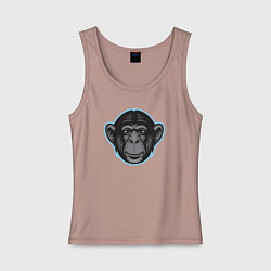 Майка женская хлопок Funny monkey, цвет: пыльно-розовый