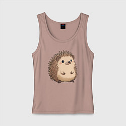 Майка женская хлопок Ёжик арт, цвет: пыльно-розовый
