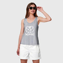 Майка женская хлопок Череп killswitch engage, цвет: меланж — фото 2