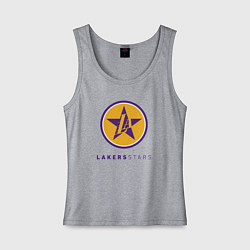 Майка женская хлопок Lakers stars, цвет: меланж