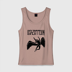 Майка женская хлопок Led Zeppelin Swan, цвет: пыльно-розовый