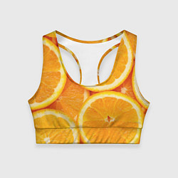 Топик спортивный женский Апельсинка, цвет: 3D-принт