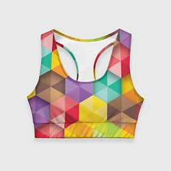 Топик спортивный женский Цветные зонтики, цвет: 3D-принт