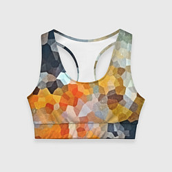 Топик спортивный женский Мозаика в блеске, цвет: 3D-принт