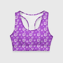 Топик спортивный женский Twitch: Violet Pattern, цвет: 3D-принт
