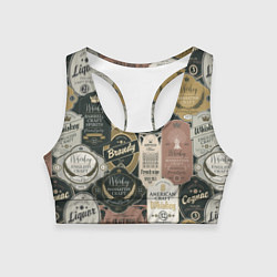 Женский спортивный топ Этикетки мира Виски