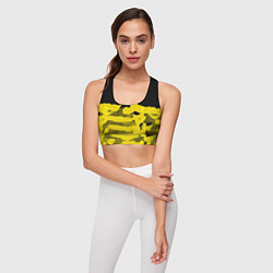 Топик спортивный женский Cyberpunk 2077: Black & Yellow, цвет: 3D-принт — фото 2