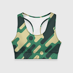 Топик спортивный женский Военный камуфляж, цвет: 3D-принт
