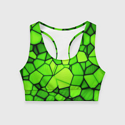 Топик спортивный женский Зеленая мозаика, цвет: 3D-принт