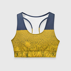 Топик спортивный женский Рапсовое поле, цвет: 3D-принт