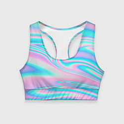 Топик спортивный женский WAVES, цвет: 3D-принт