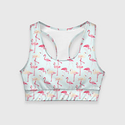 Топик спортивный женский Фламинго, цвет: 3D-принт