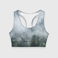 Топик спортивный женский Туманный лес, цвет: 3D-принт