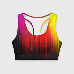 Топик спортивный женский АБСТРАКТНЫЕ КРАСКИ, цвет: 3D-принт