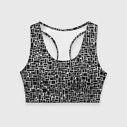 Топик спортивный женский Геометрия ЧБ Black & white, цвет: 3D-принт