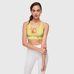 Топик спортивный женский Сердечки в лимонаде, цвет: 3D-принт — фото 2