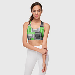 Топик спортивный женский 3D Бандана v green, цвет: 3D-принт — фото 2