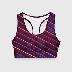 Топик спортивный женский Неоновые полосы, цвет: 3D-принт