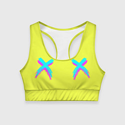 Топик спортивный женский CYBERSTYLE PINK YELLOW, цвет: 3D-принт