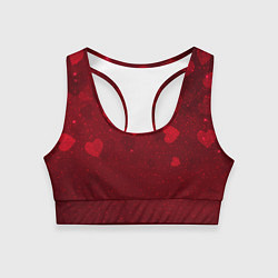 Топик спортивный женский КРАСНЫЕ СЕРДЕЧКИ HEART Z, цвет: 3D-принт