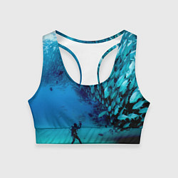 Топик спортивный женский Фото дайвинг, цвет: 3D-принт