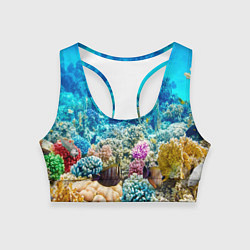Топик спортивный женский Риф, цвет: 3D-принт