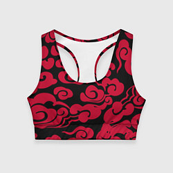 Топик спортивный женский Красное облако, цвет: 3D-принт