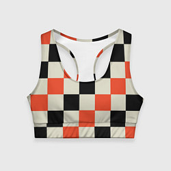 Топик спортивный женский Образец шахматной доски, цвет: 3D-принт