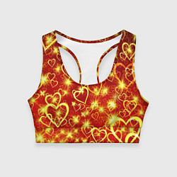 Топик спортивный женский Любовный взрыв, цвет: 3D-принт