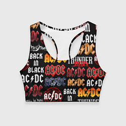 Топик спортивный женский AC DC LOGOBOMBING, цвет: 3D-принт
