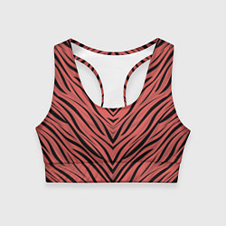 Топик спортивный женский Полосатый тигровый узор, цвет: 3D-принт