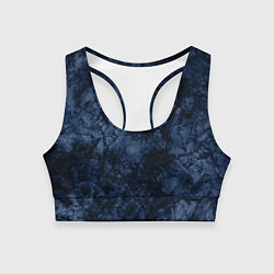 Топик спортивный женский Темно-синяя текстура камня, цвет: 3D-принт