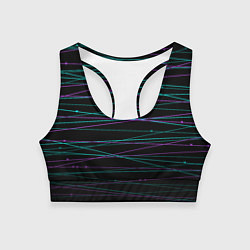 Топик спортивный женский Неоновые тонкие нити, цвет: 3D-принт