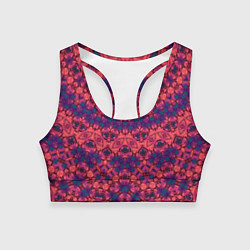 Топик спортивный женский Круглый красный орнамент, цвет: 3D-принт