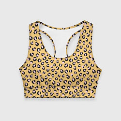 Топик спортивный женский Желтый леопардовый принт, цвет: 3D-принт