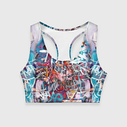 Топик спортивный женский Wall graffiti, цвет: 3D-принт