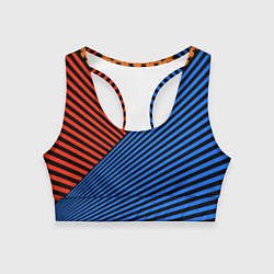 Топик спортивный женский Комбинированный полосатый узор, цвет: 3D-принт