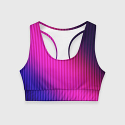 Топик спортивный женский Фиолетово-малиновый градиент, цвет: 3D-принт