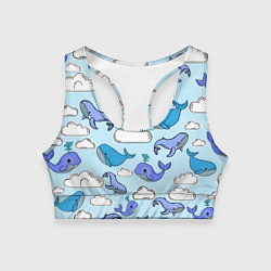 Топик спортивный женский Небесные киты цвет, цвет: 3D-принт