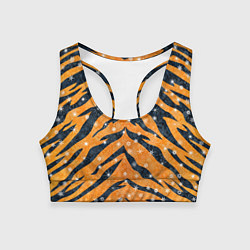 Топик спортивный женский Новогодняя шкура тигра, цвет: 3D-принт